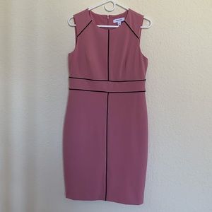 NWOT Nine West Contrast-Piped Jewel-Neck Sheath Dress. Size 6. Perfect condition